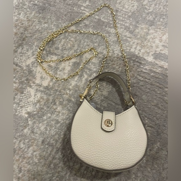 Nanette Lepore Handbags - Nanette Lepore Mini Crossbody Shoulder Crescent Bag Purse Ivory Gold Tone NEW